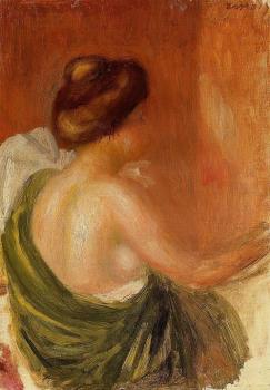 Pierre Auguste Renoir : Seated Woman in a Green Robe